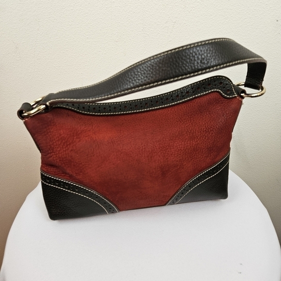 Vtg Dooney & Bourke Leather Two Tone Women's Shoulder Bag Purse-Brown (J7407543) - Picture 4 of 12